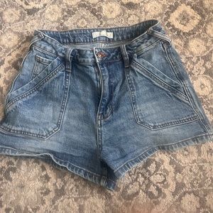 Blue denim shorts